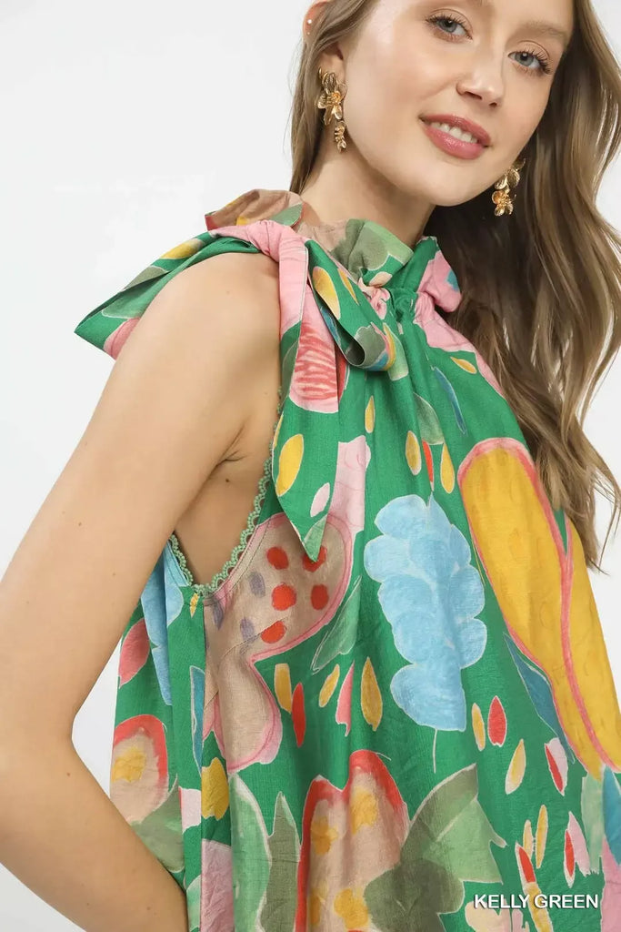 Floral Halter Neck Top by Umgee