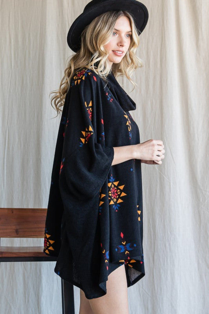 Howl at the Moon Aztec Print Poncho