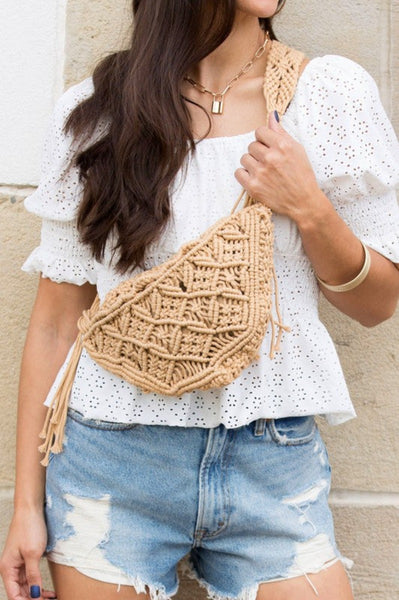 Oh Happy Days Macrame Sling Bag
