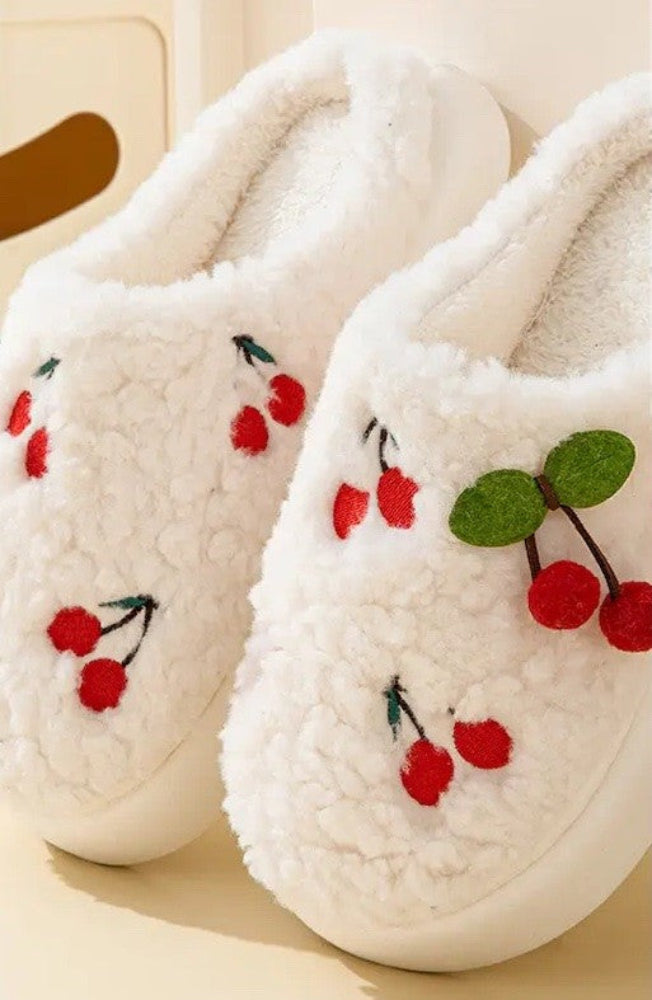 Sweet Cherry Sherpa Slippers