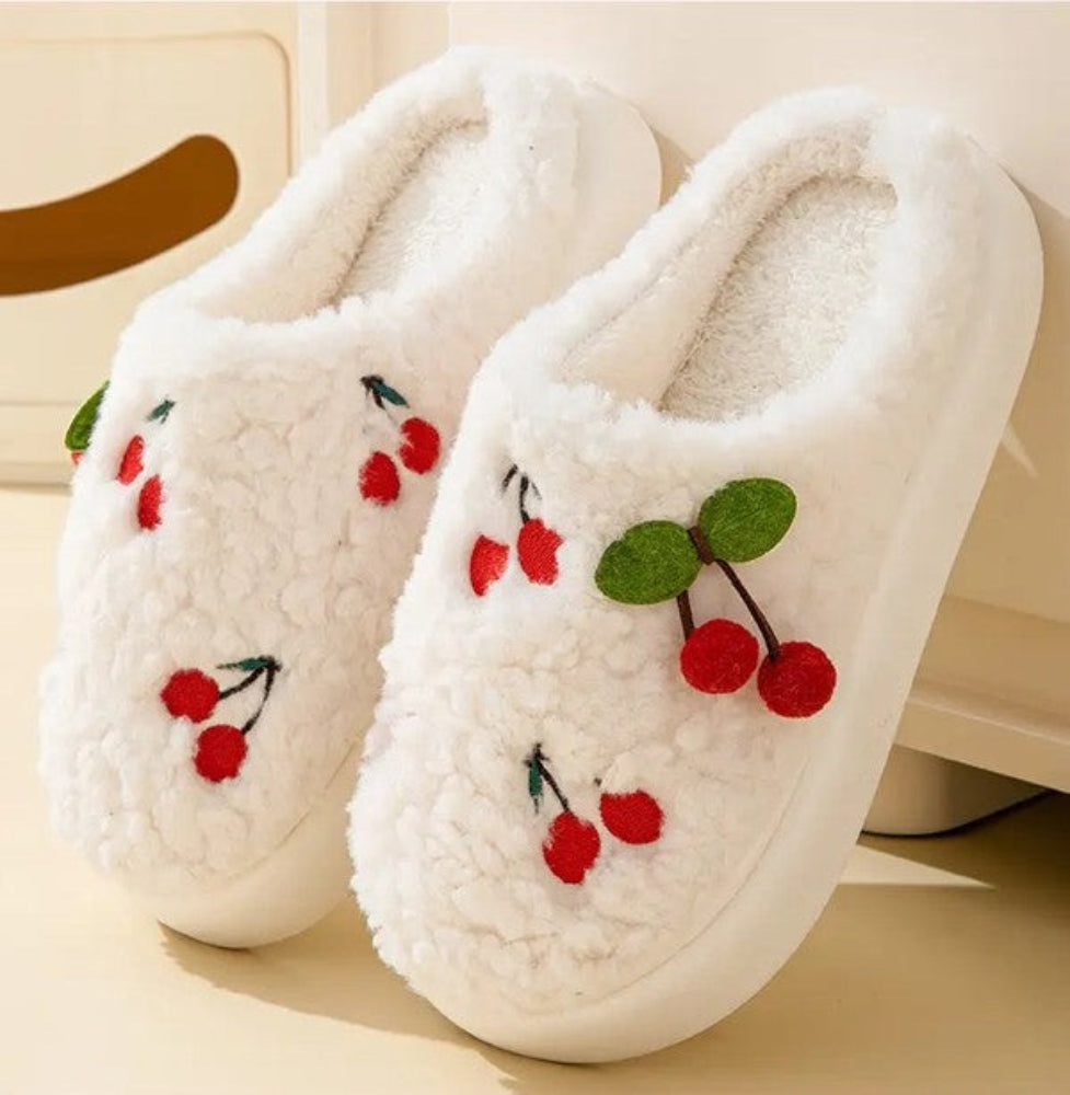 Sweet Cherry Sherpa Slippers