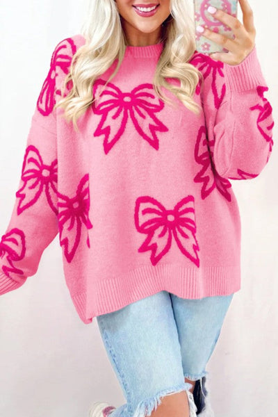 Oh So Coquette Pink Bow Sweater