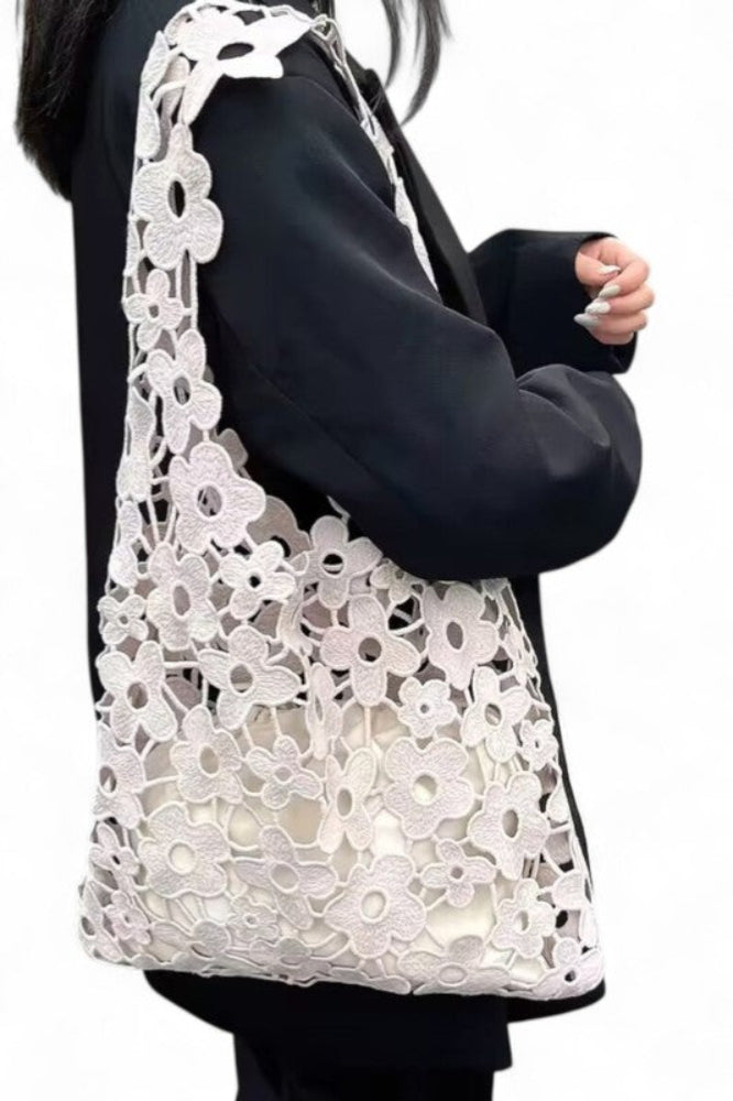 Romantically Yours Lace Cotton Tote Bag