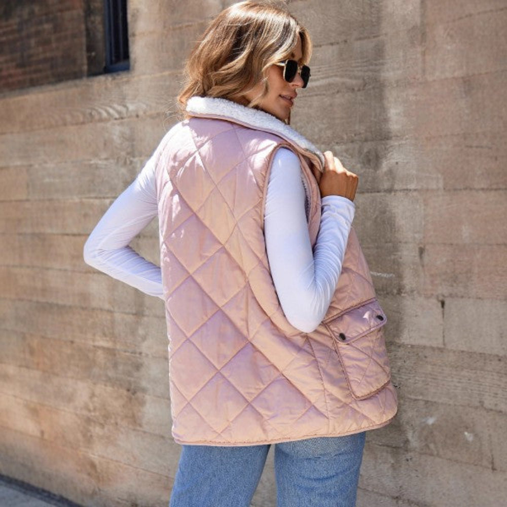 Oh So Cozy Pink Fleece Vest