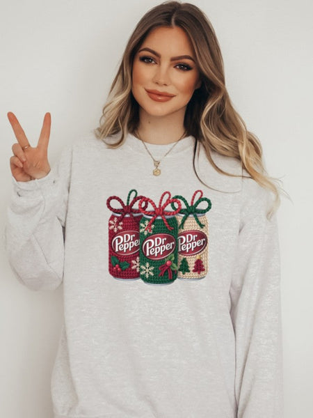 Crochet Dr Pepper Graphic Sweatshirt