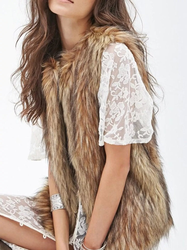 Sadie Faux Fur Open Front Vest