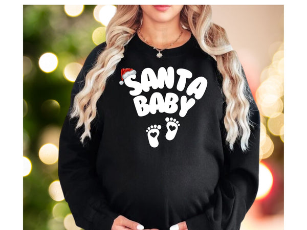 Santa Baby Christmas Pregnancy Announcement Sweatshirt