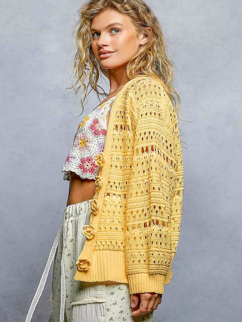 Floral Button Cardigan by POL
