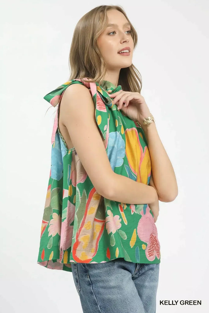 Floral Halter Neck Top by Umgee