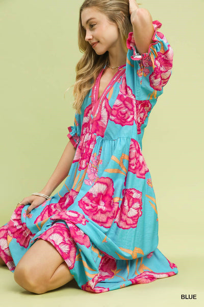 Floral Print Midi Dress by Umgee