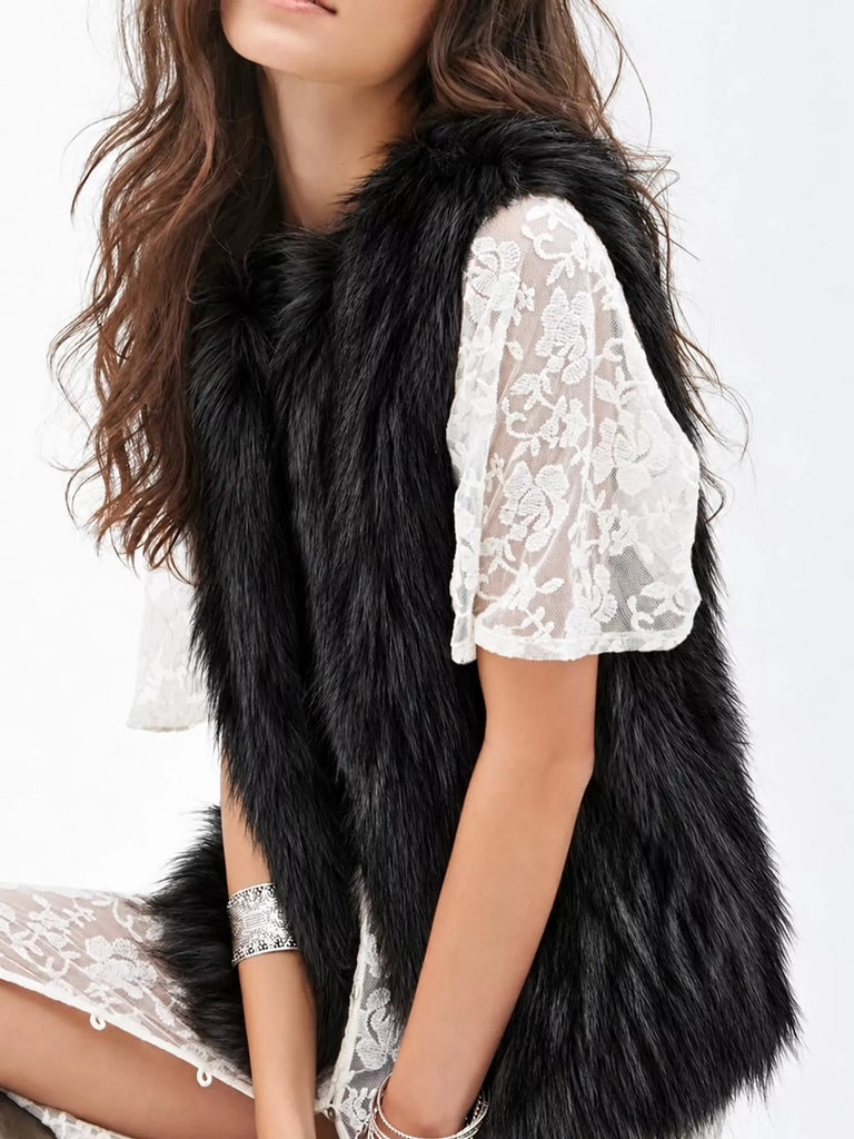 Sadie Faux Fur Open Front Vest