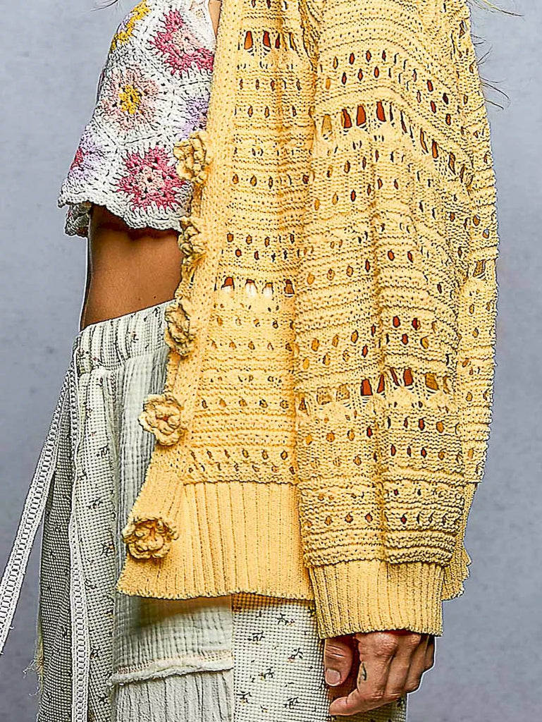 Floral Button Cardigan by POL