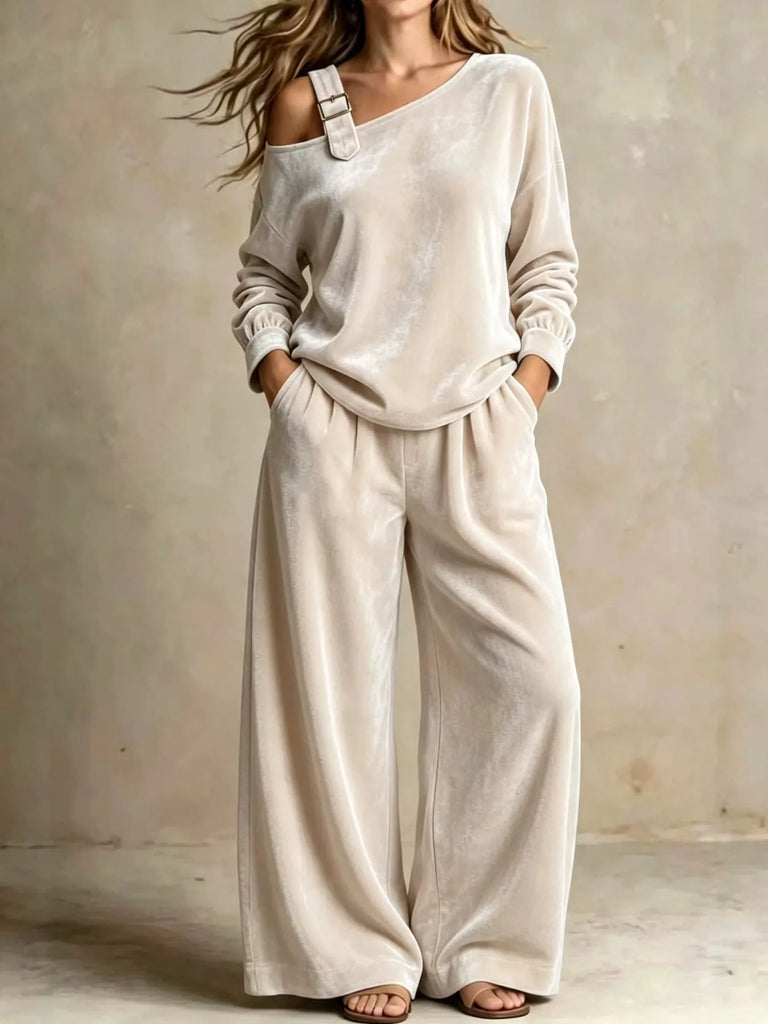 Next Level Asymmetrical Top and Pants Set