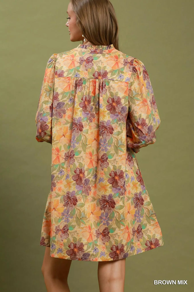 Beau Flor Mix Print Smocked Dress by Umgee