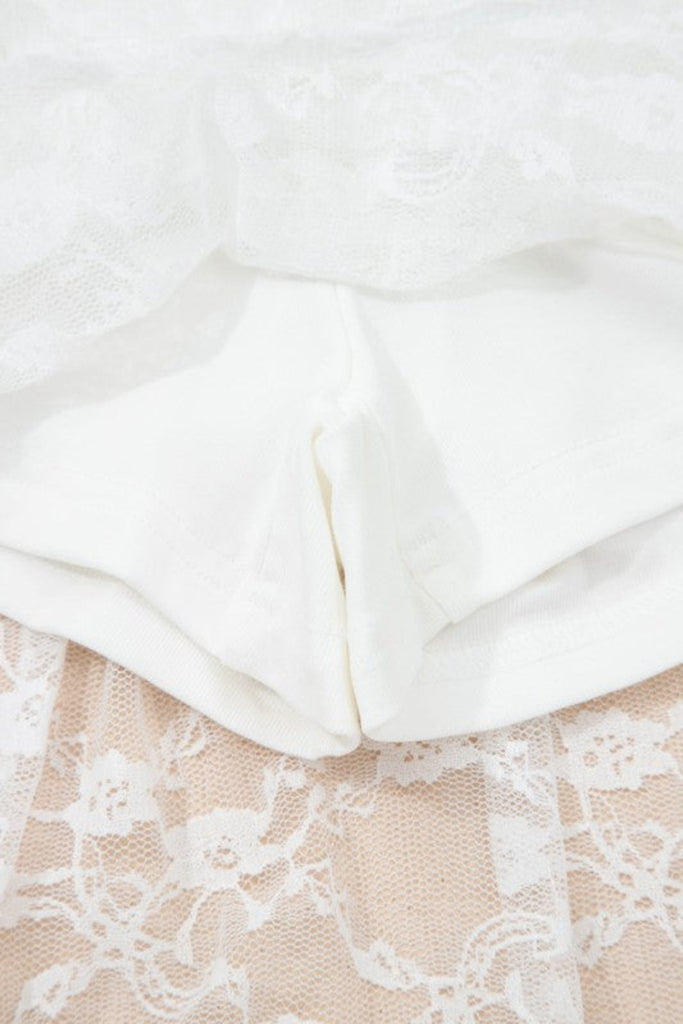 Serenade Me Please Sheer Lace Ruffle Tiered High-Low Skirt