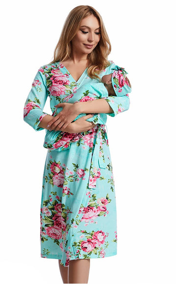 Sweet Dreams Mommy and Me Matching Robe and Baby Swaddle