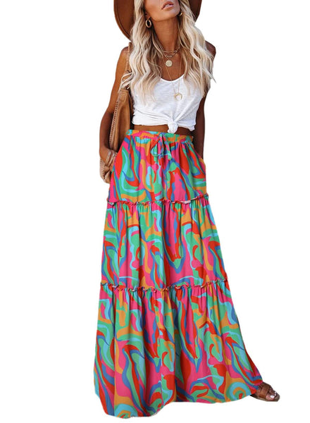Feeling Good Tiered Bohemian Maxi Skirt