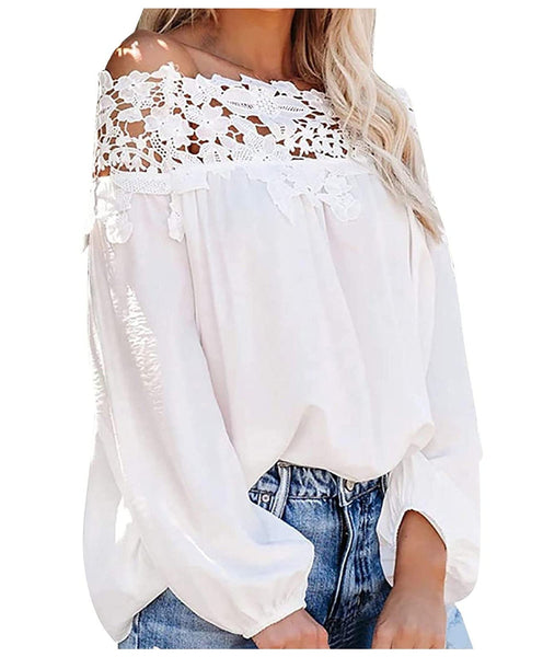 Romantically Yours Lace Off the Shoulder Top