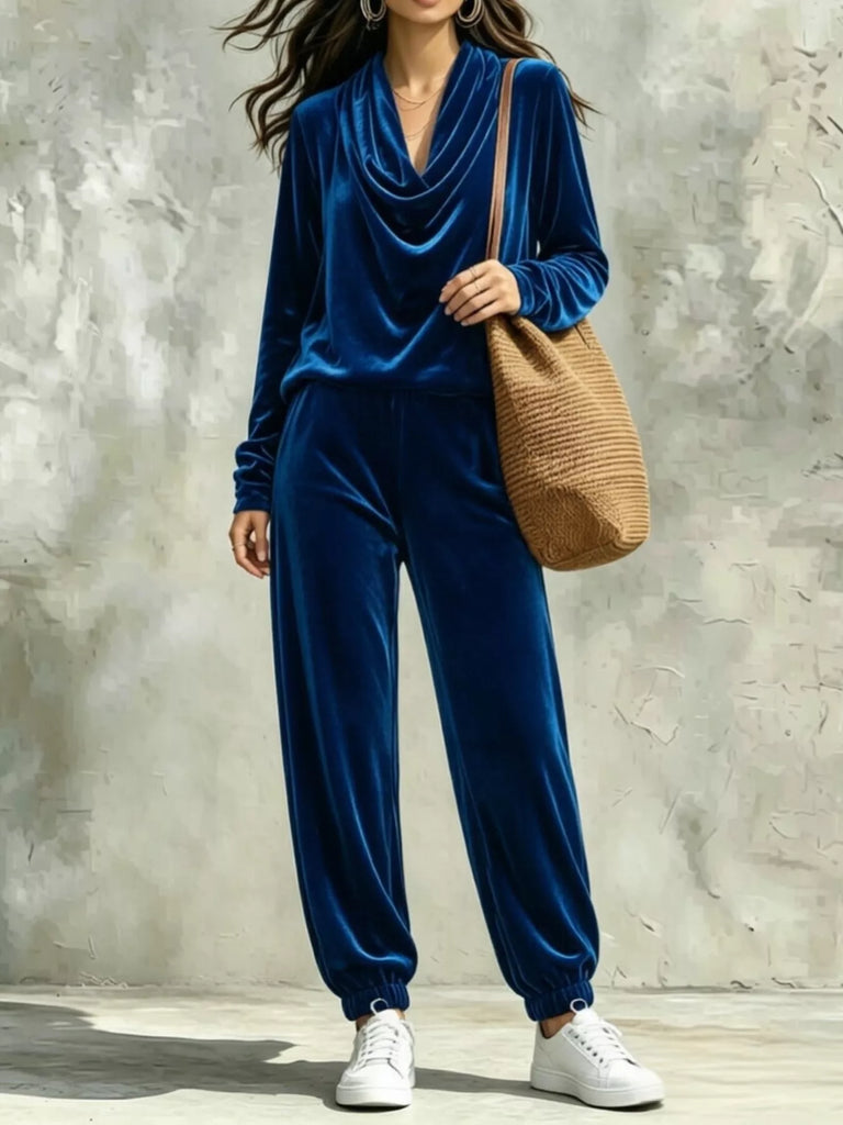 Backroads Cowl Neck Top and Joggers Set