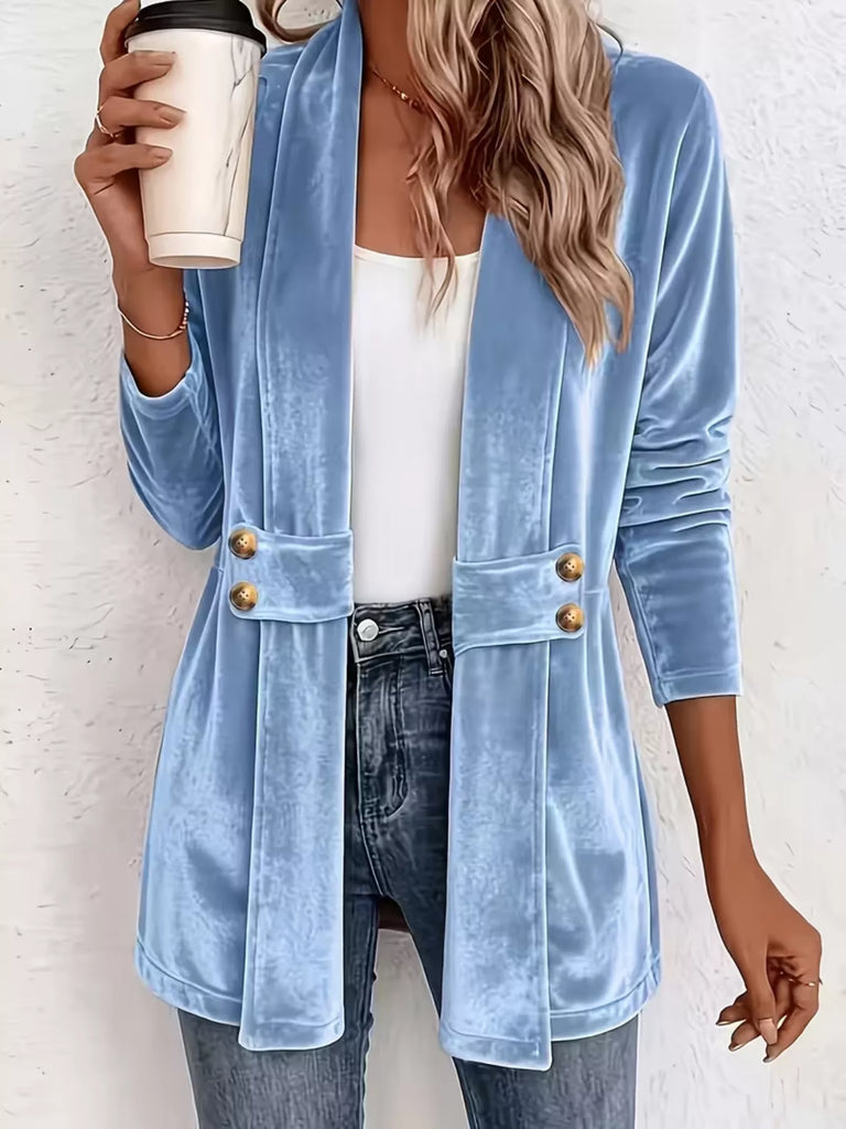 Velvet Open-Front Jacket