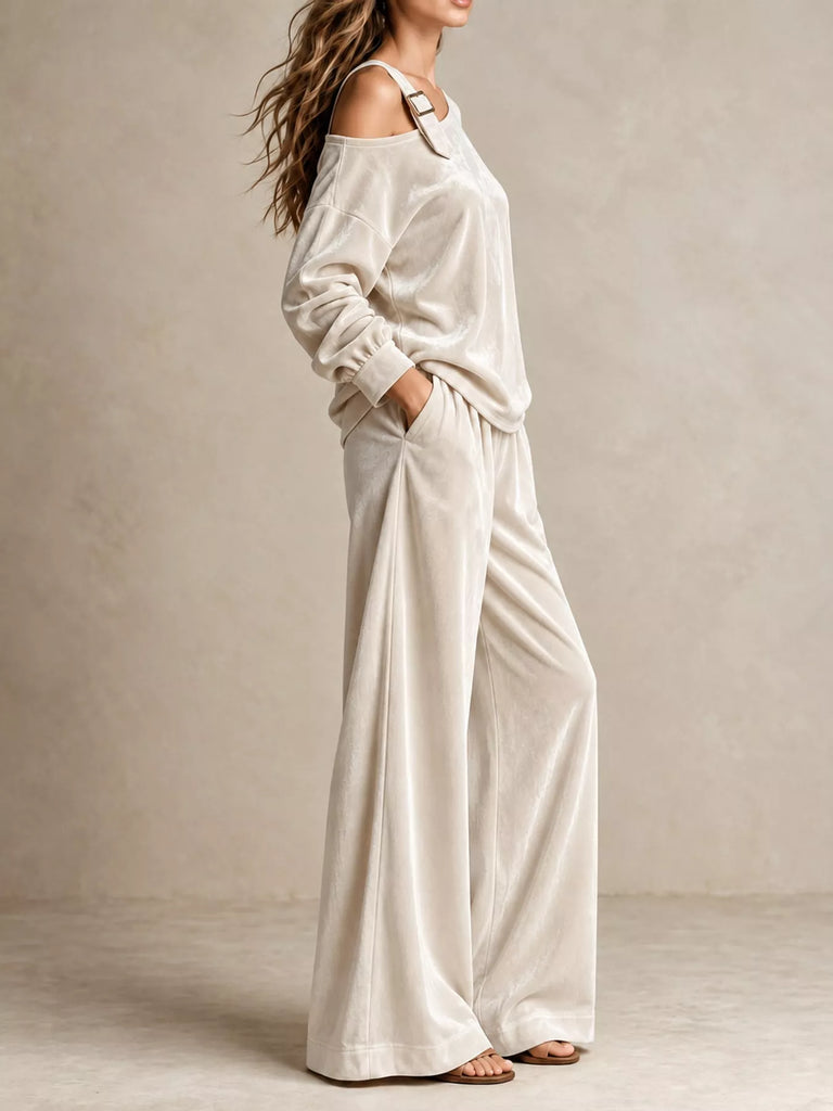 Next Level Asymmetrical Top and Pants Set