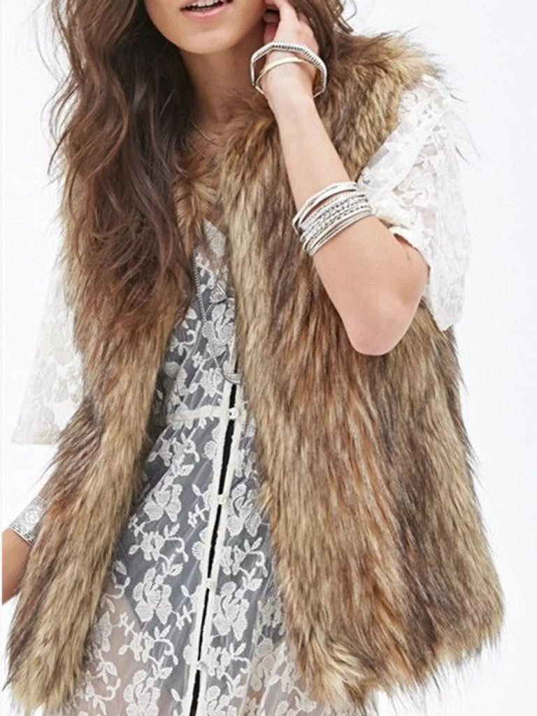 Sadie Faux Fur Open Front Vest