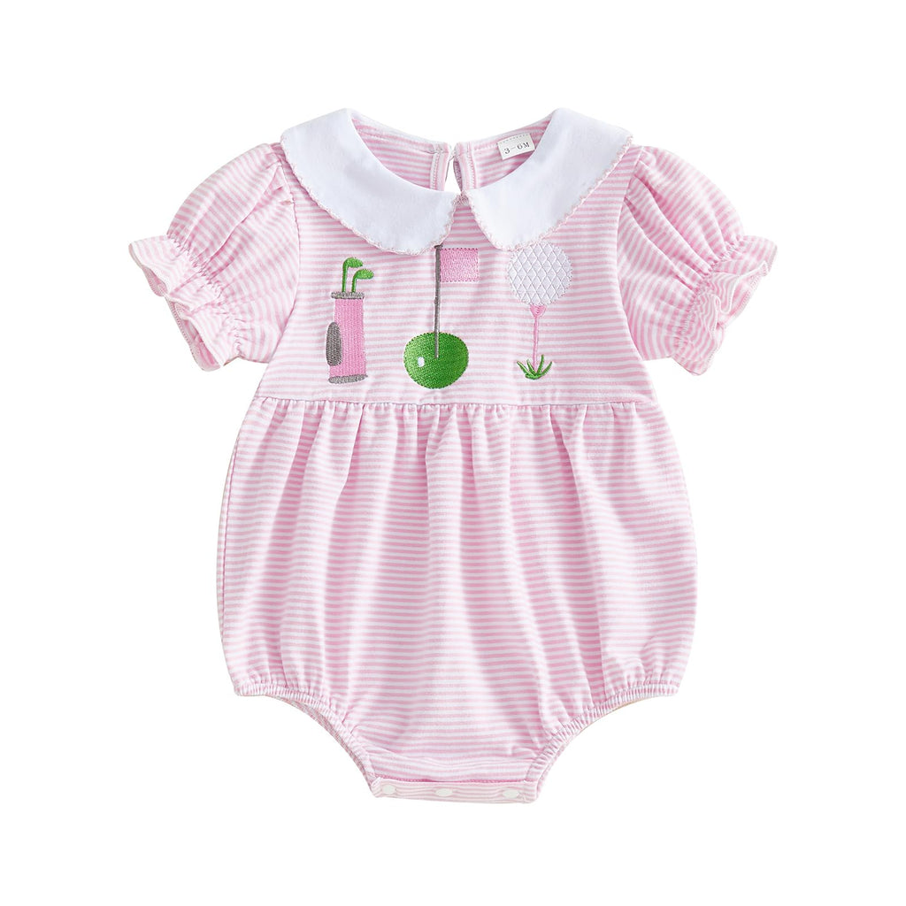 Oh So Precious Baby Girl Golf Outfit Hole In One Onesie Bubble Romper
