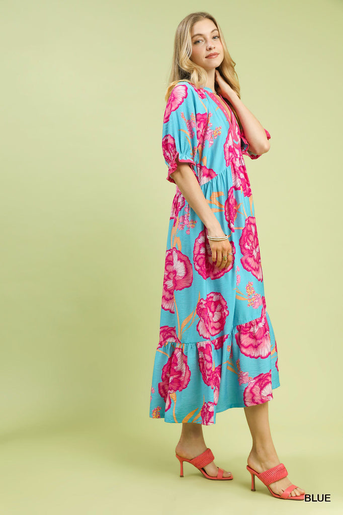Floral Print Midi Dress by Umgee