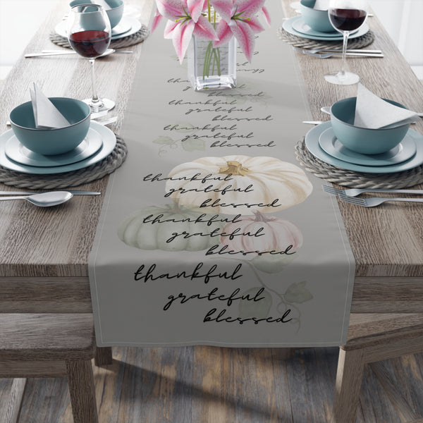 Thankful Grateful Blessed Thanksgiving Table Runner