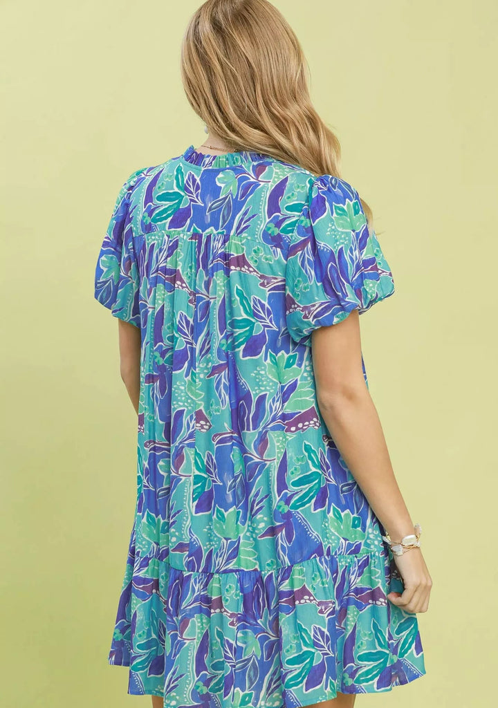 Tropical Floral Tiered Mini Dress by Umgee