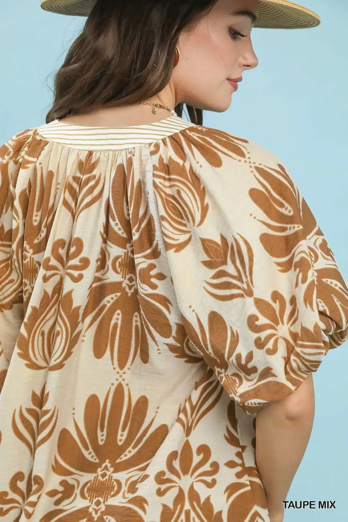 Mix Printed Top by Umgee