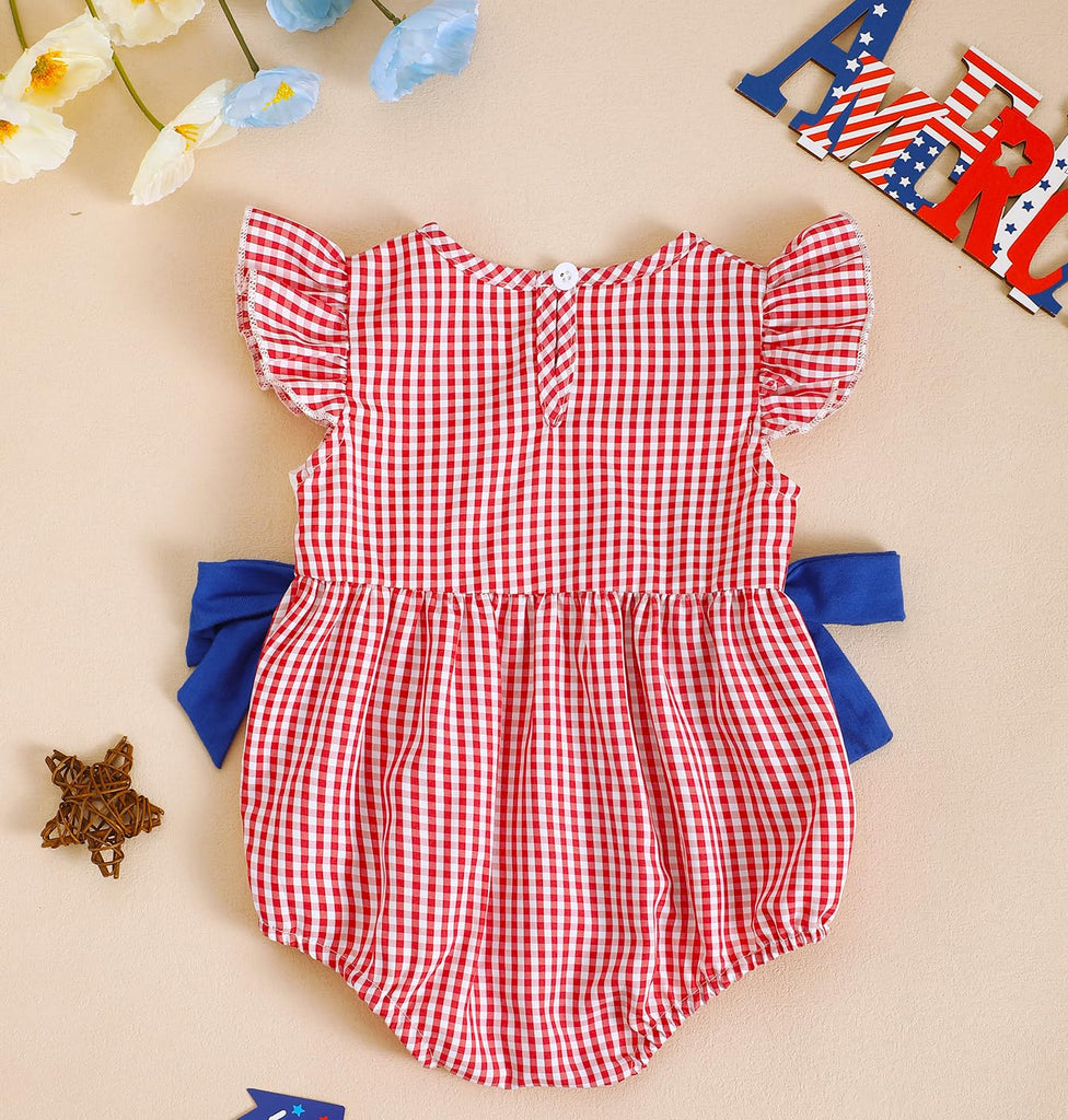First 4th of July Baby Bubble Romper