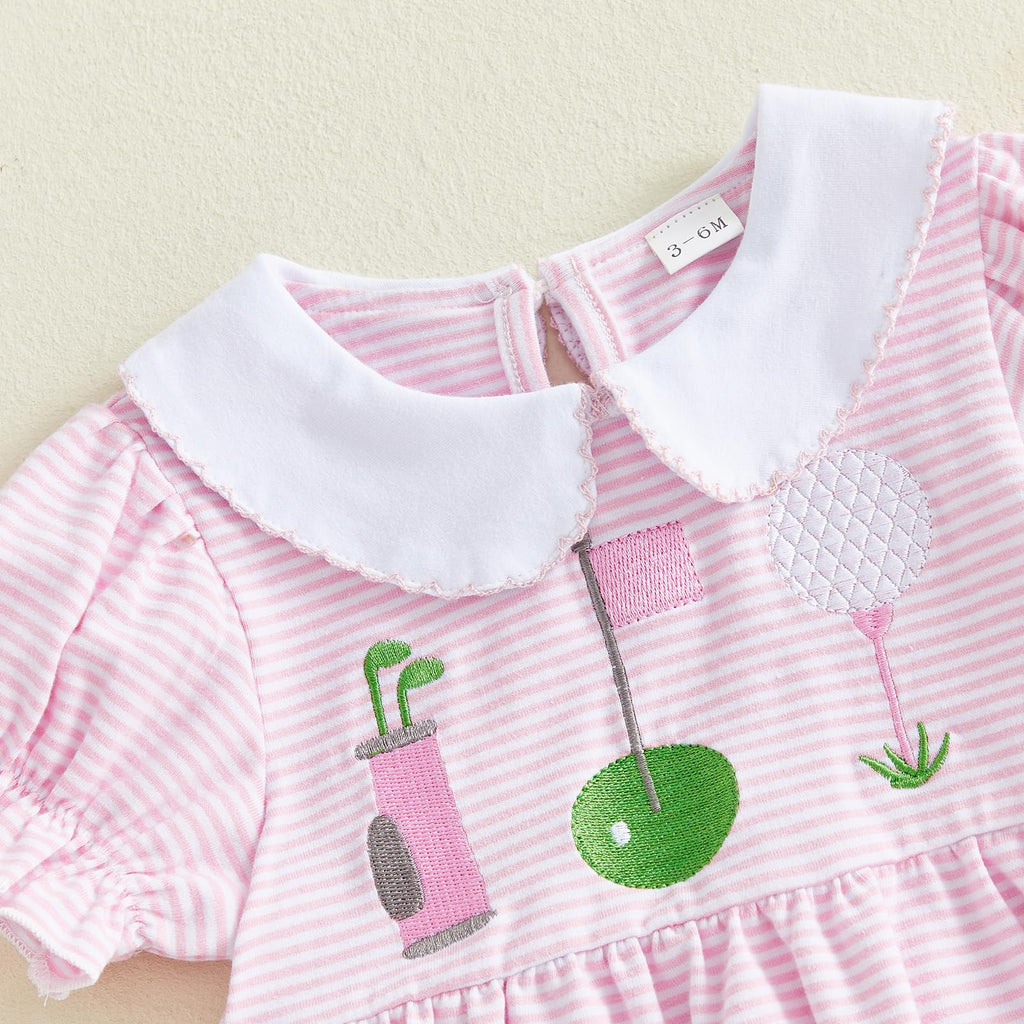 Oh So Precious Baby Girl Golf Outfit Hole In One Onesie Bubble Romper