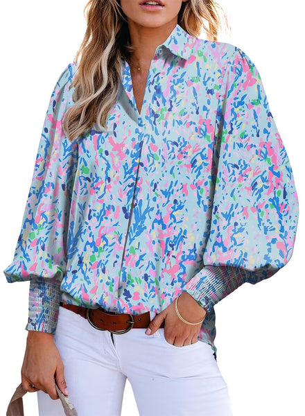 Risk Taker Lantern Sleeve Paisley Blouse