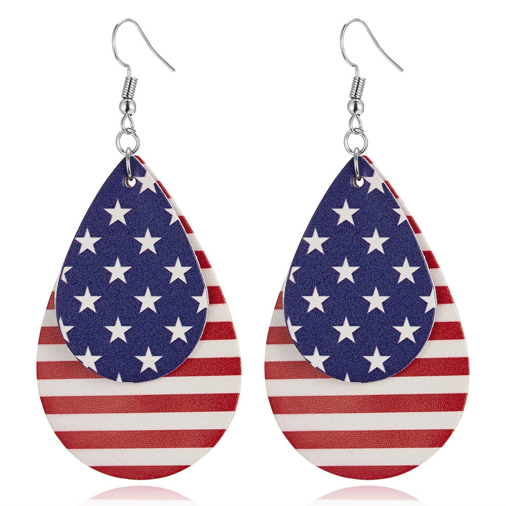 American Flag Patriotic Earrings