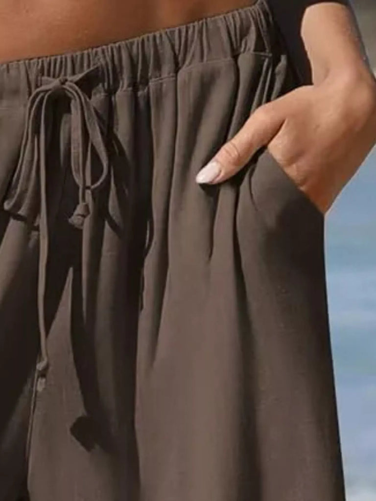 Barnyard Whispers Wide Leg Pants with Ruffle Hem