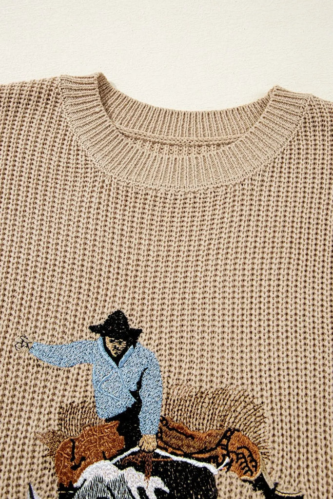 Yee! Haw! Embroidered Bronc Sweater