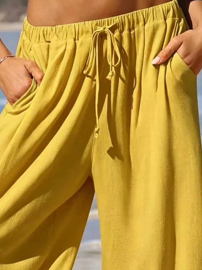 Barnyard Whispers Wide Leg Pants with Ruffle Hem
