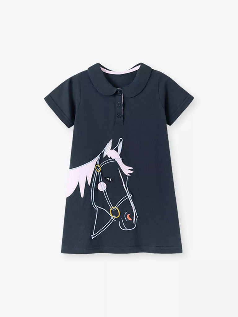Hold Your Horses Short Sleeve Polo Dress