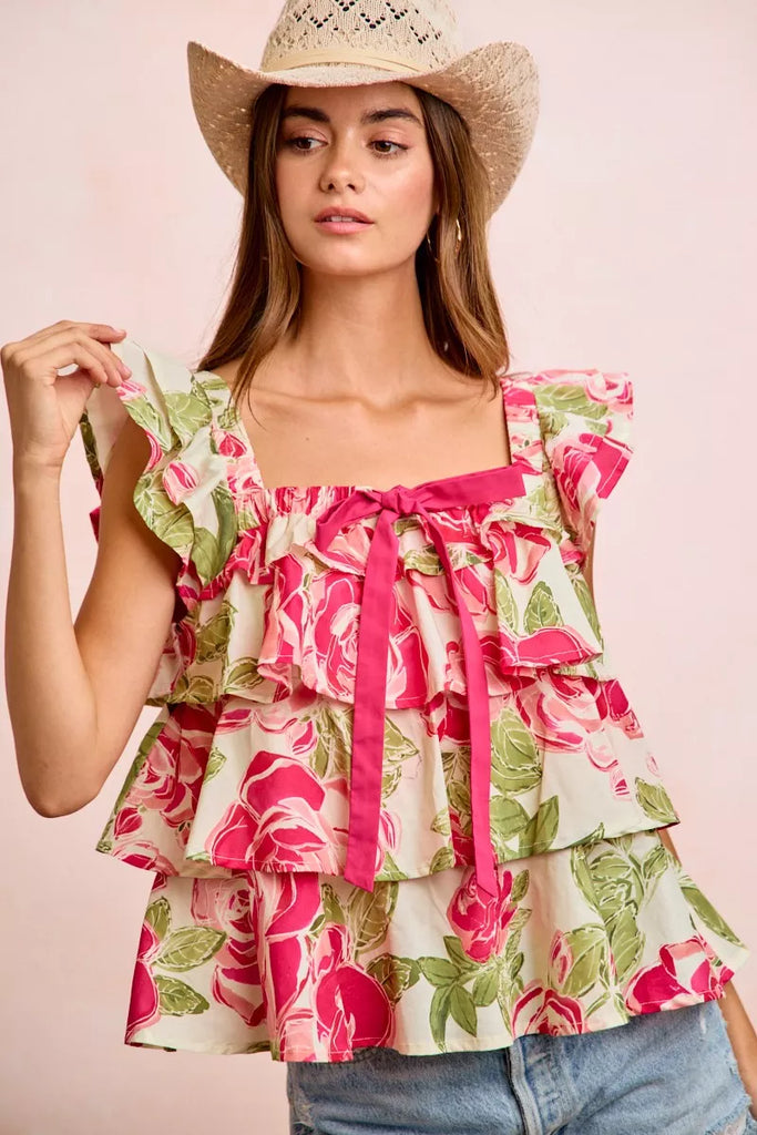 Blissful Floral Print Top by BiBi