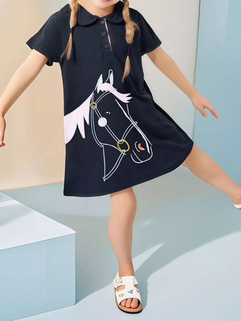 Hold Your Horses Short Sleeve Polo Dress