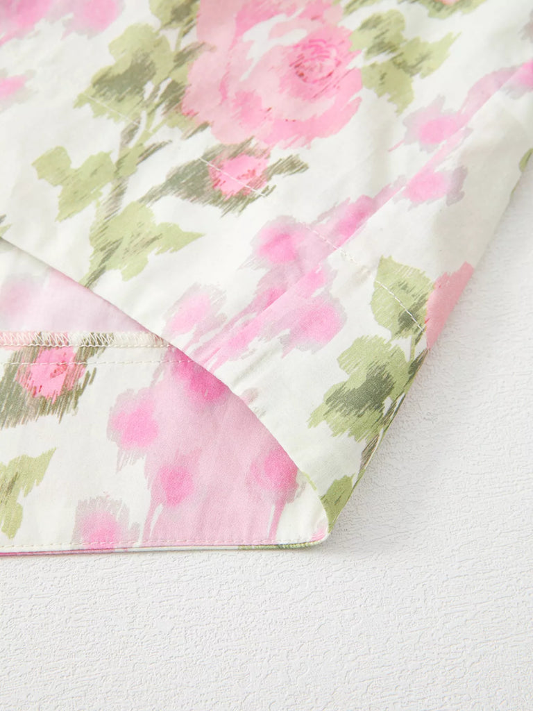 Love You A Bunch Floral Ruffle Sleeve Blouse