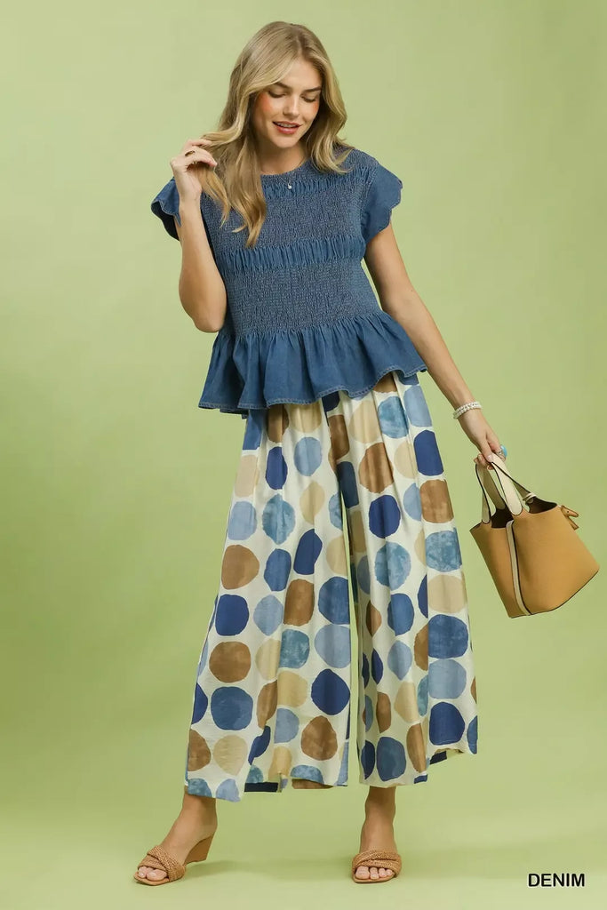 Smocked Peplum Top by Umgee