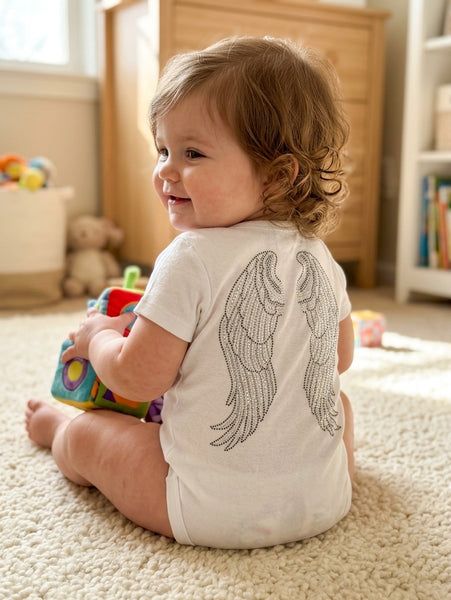 Rhinestone Angel Wings Onesie