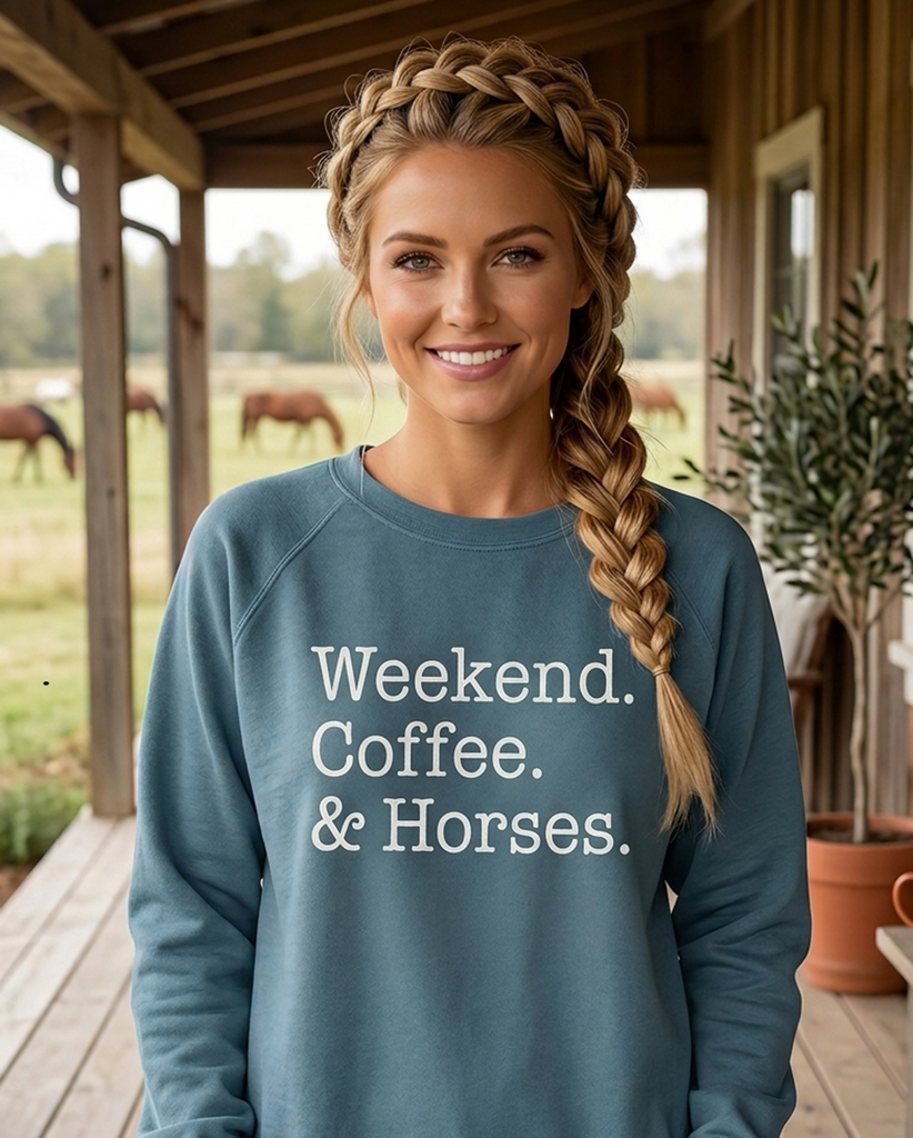 Weekends Coffee and Horses Sweatshirt