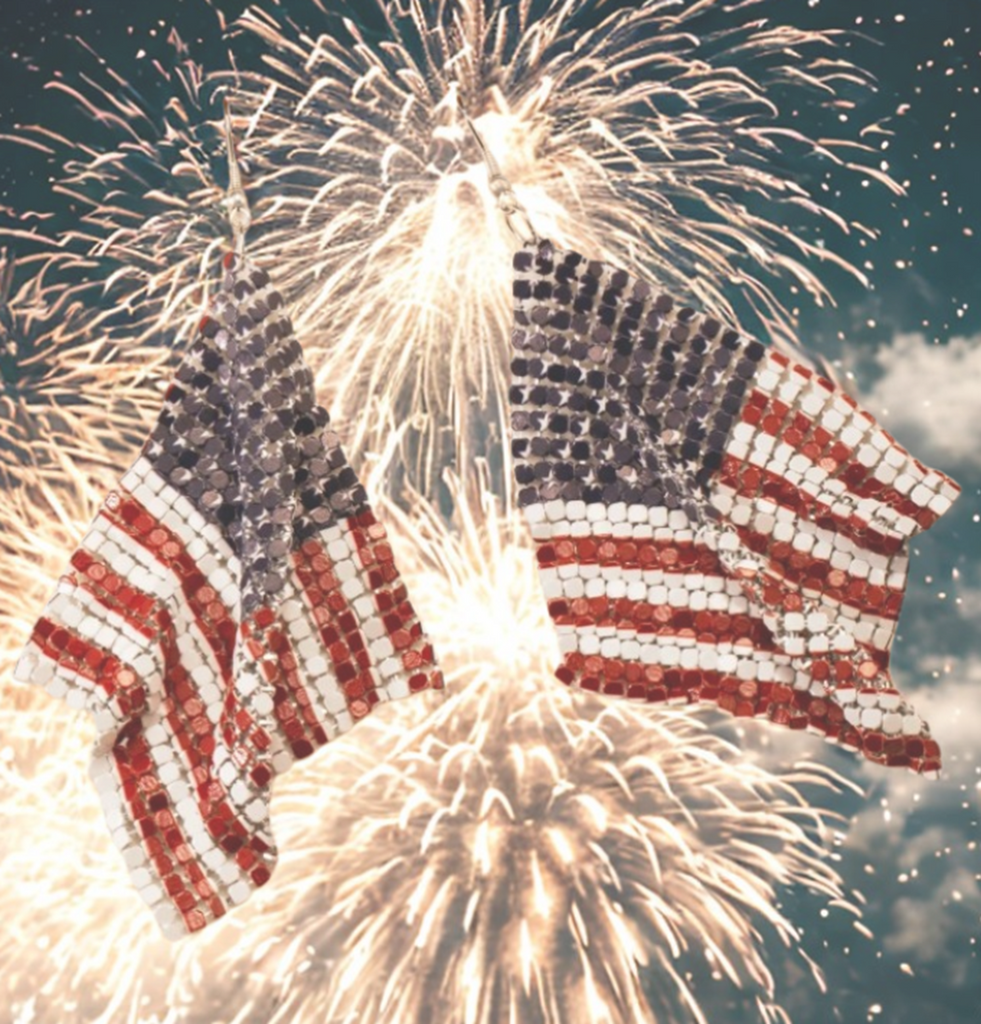 American USA Flag Patriotic Earrings