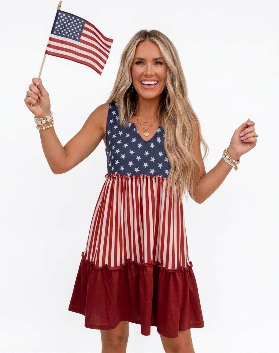 patriotic mini dress American Flag Mini Dress Thunderbird Rustic