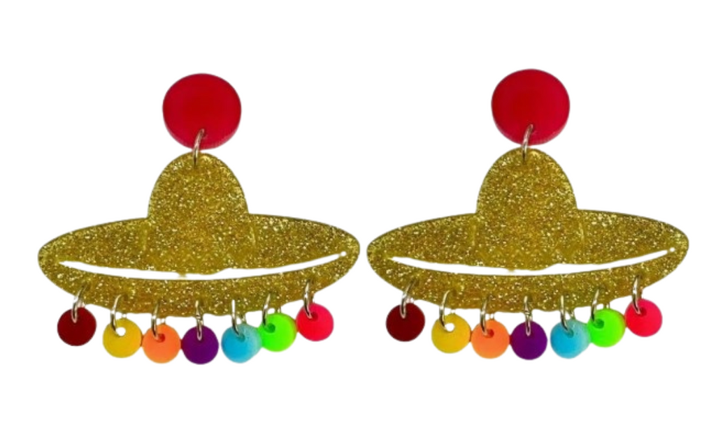 Cinco De Mayo Mexican Hat Earrings