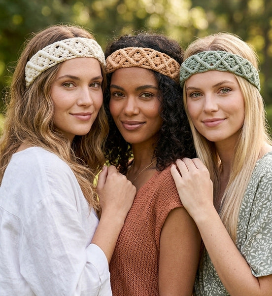 Handmade Knit Crochet Headbands Set of Three