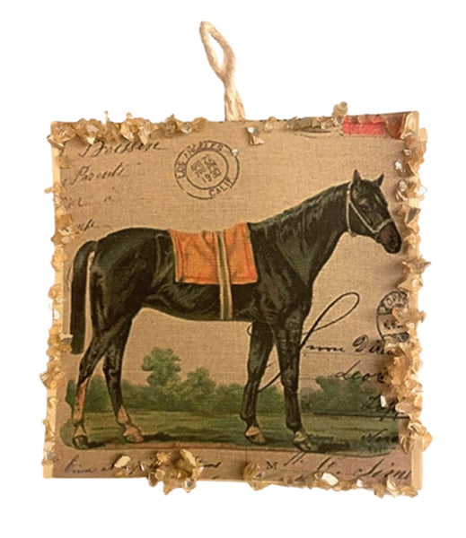 Hand Made Equestrian Horse Postcard Christmas Ornament